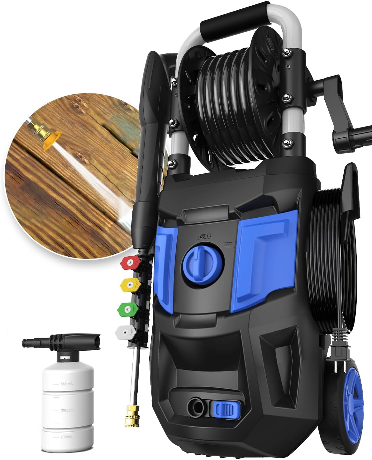 DGIVOVO Electric Pressure Washer - 4800PSI Max Power, 4 Nozzles, Foam Cannon - Ultimate Outdoor Cleaning