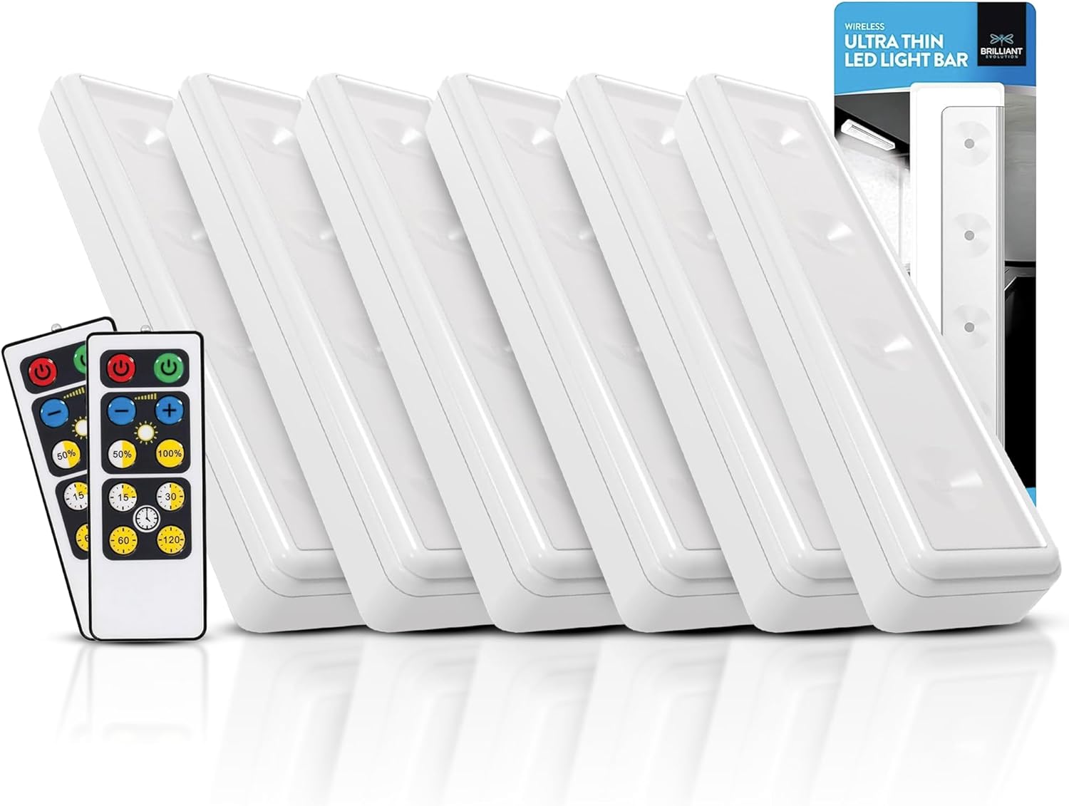 Brilliant Evolution Wireless LED Under Counter Lights - 6-Pack