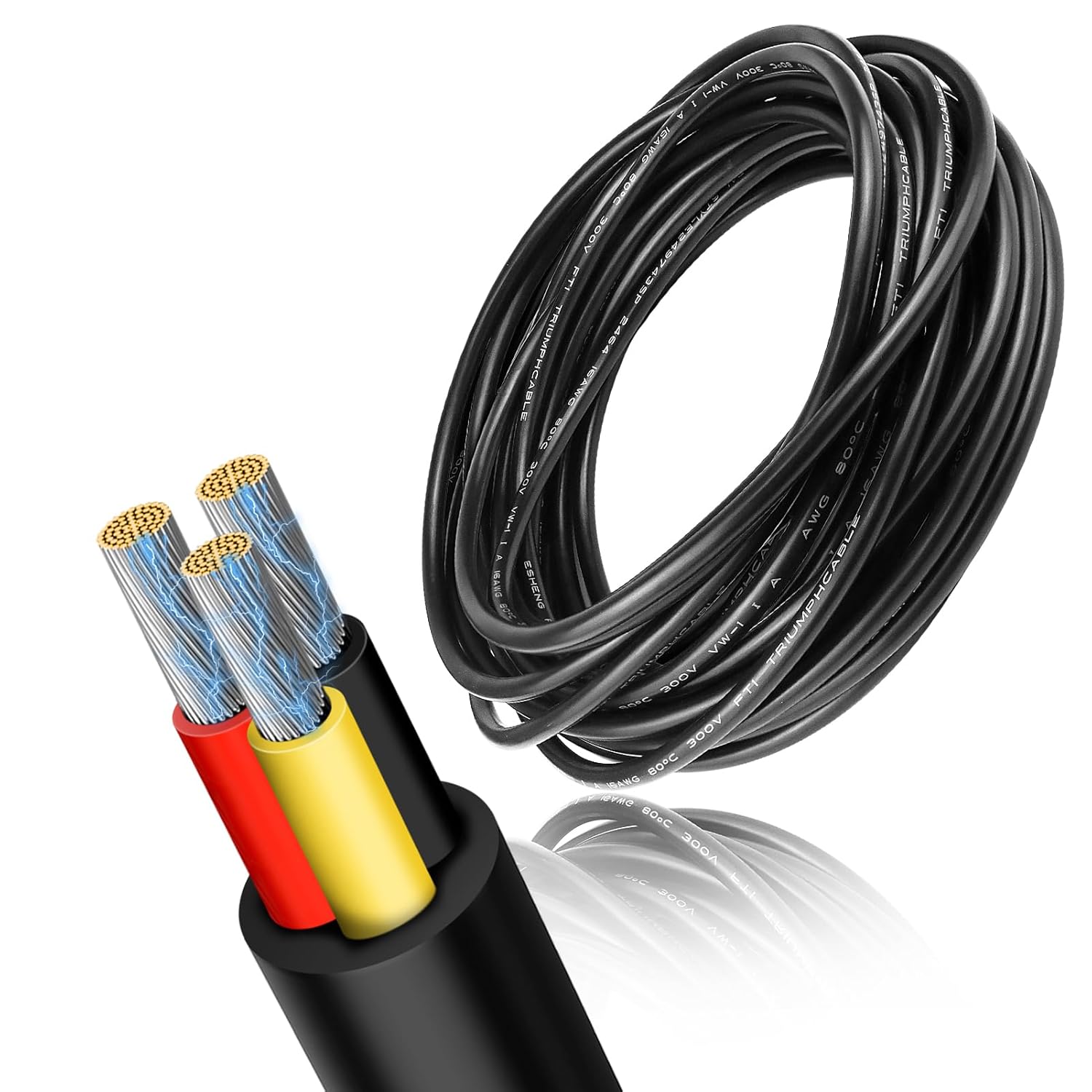 20 Gauge 3 Conductor Electrical Wire for LED Strips and More