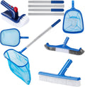 7 Pcs Swimming Pool Cleaning Kit with 5 ft Aluminum Adjustable Pole