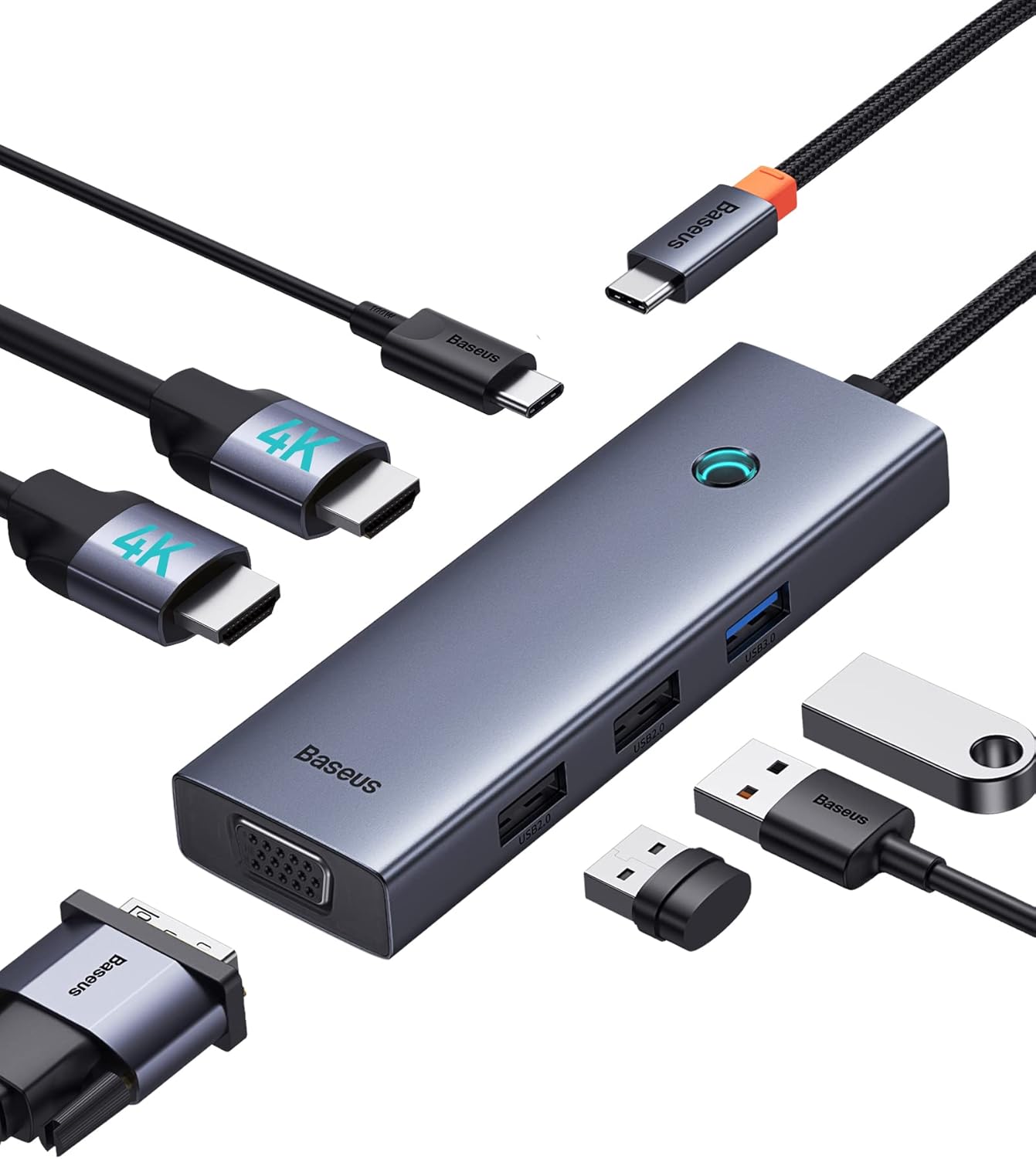 Docking Station Dual Monitor with 4K HDMI and USB C Hub