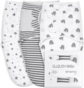 Swaddle Blankets for Baby Boy Girl 3-Pack Gray Elephant Star & Stripe