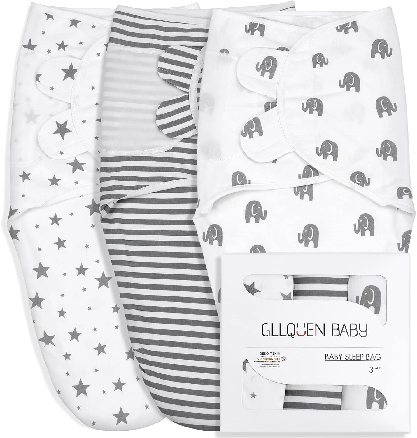 Adjustable Swaddles: GLLQUEN BABY 3-Pack - Cozy Sleep for Babies