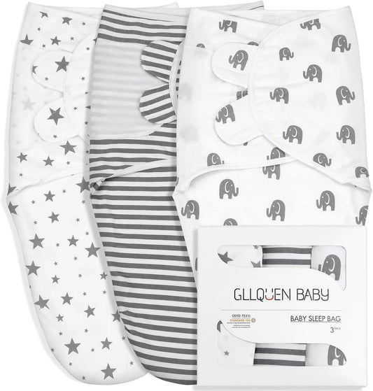 Adjustable Swaddles: GLLQUEN BABY 3-Pack - Cozy Sleep for Babies