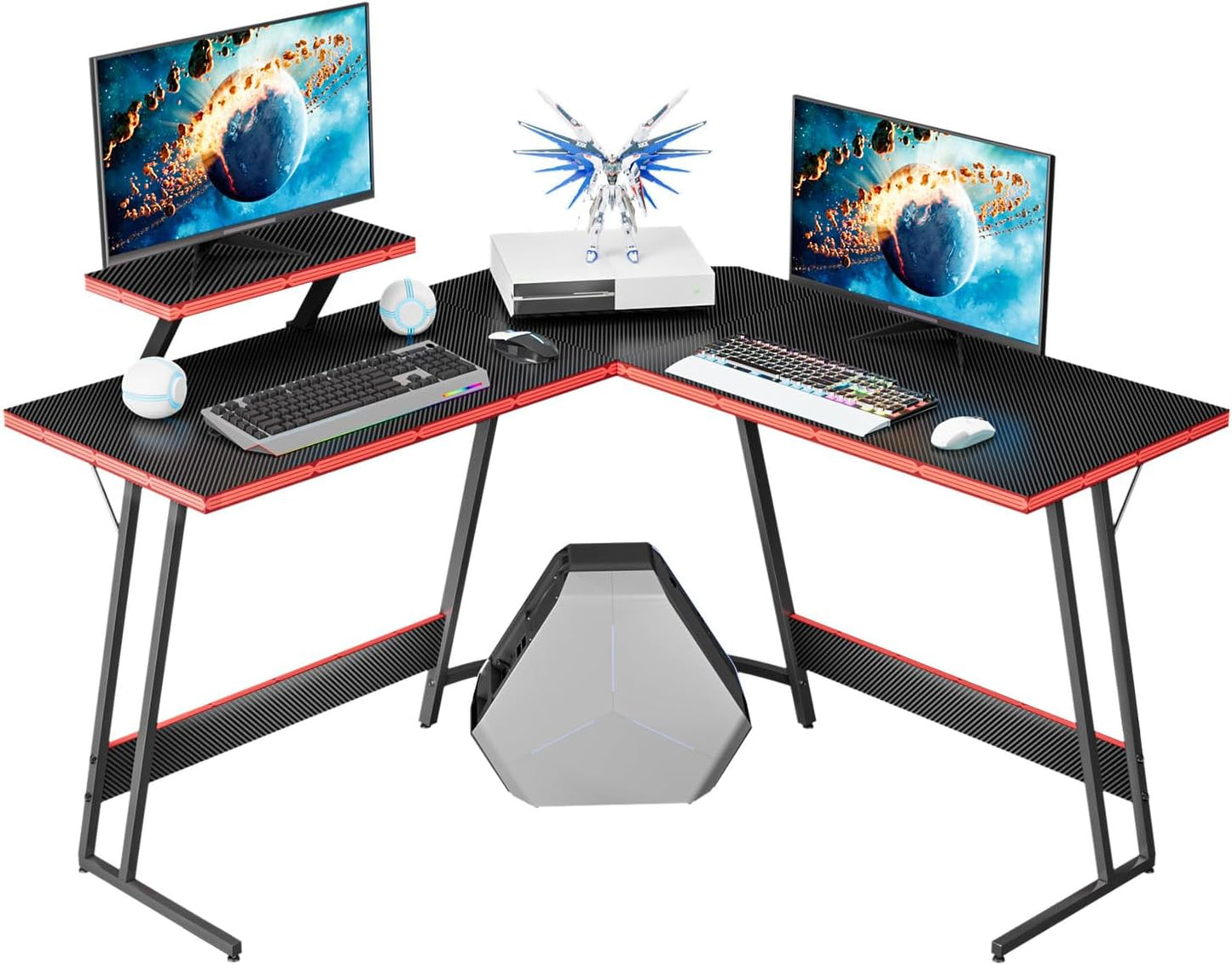 Homall L Shaped Gaming Desk with Large Monitor Riser Stand