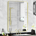 Wall Mount Mirror for Bathroom 28 in x 36 in Brushed Gold - Tempered