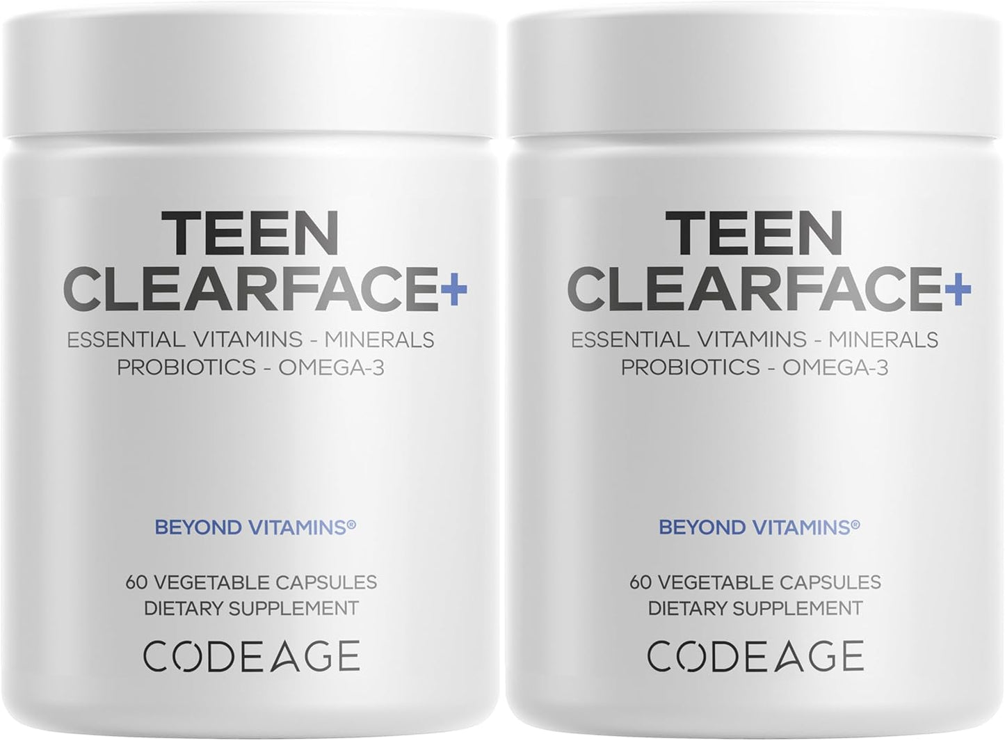 Codeage Teen Clearface Skin Vitamins for Oily Skin & Pimples