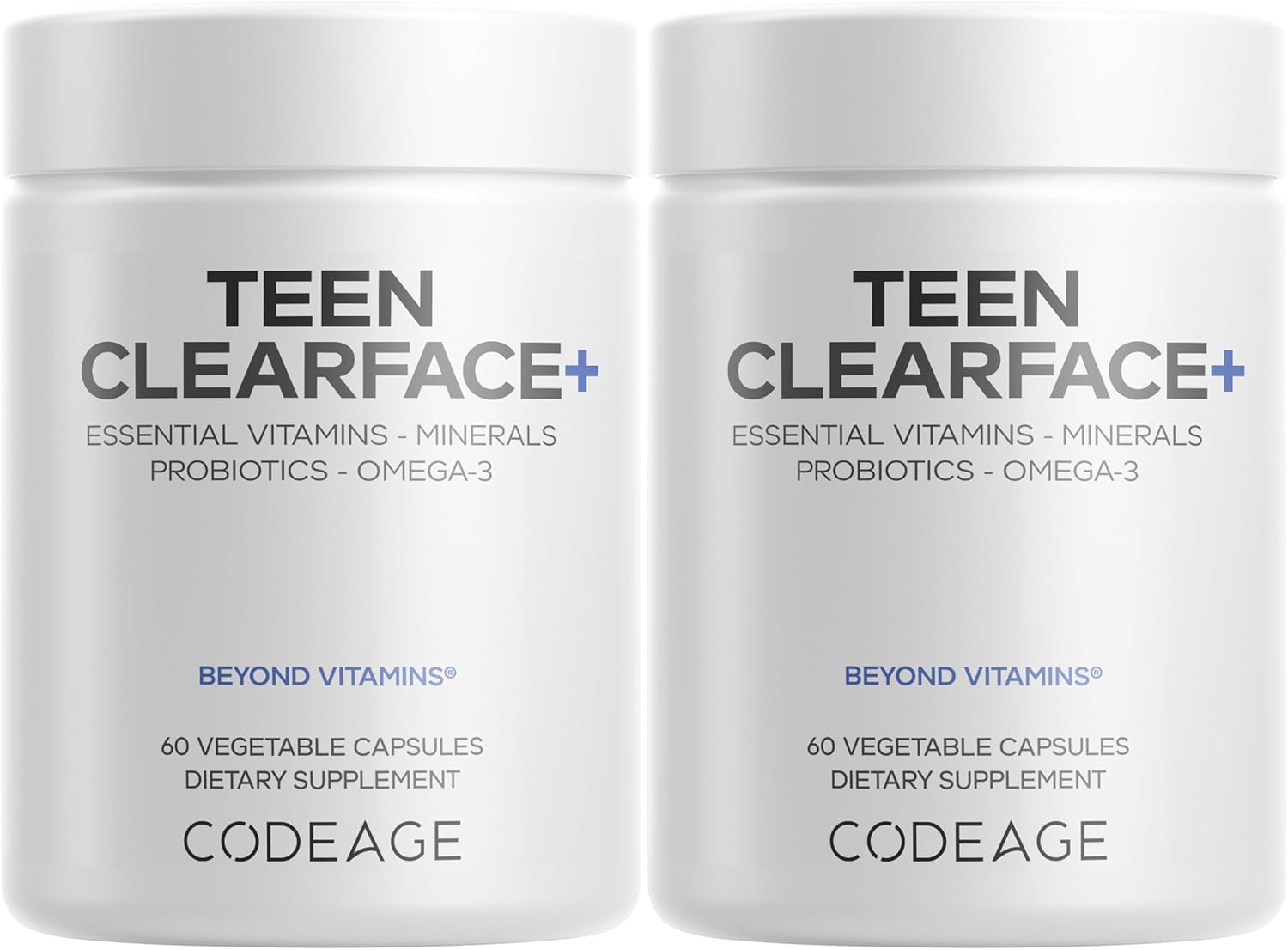 Codeage Teen Clearface Skin Vitamins for Oily Skin & Pimples