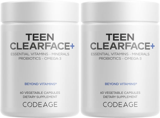 Codeage Teen Clearface Skin Vitamins for Oily Skin & Pimples