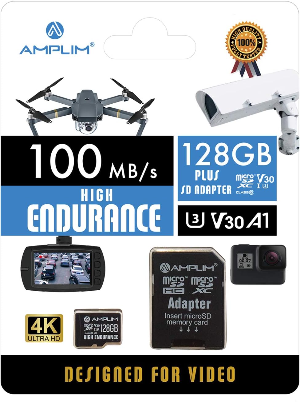 Amplim 128GB Micro SD Card - Extreme Speed for Multiple Devices