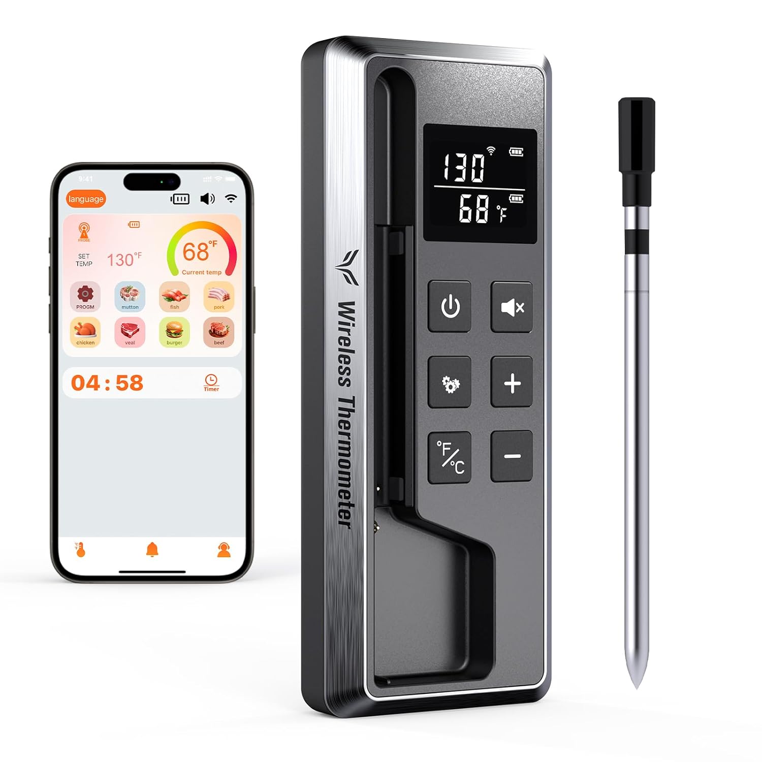 800FT Wireless Meat Thermometer - Remote Monitoring Bliss