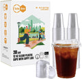 12 oz Clear Plastic Cups with Strawless Sip Lids - 200 Pack