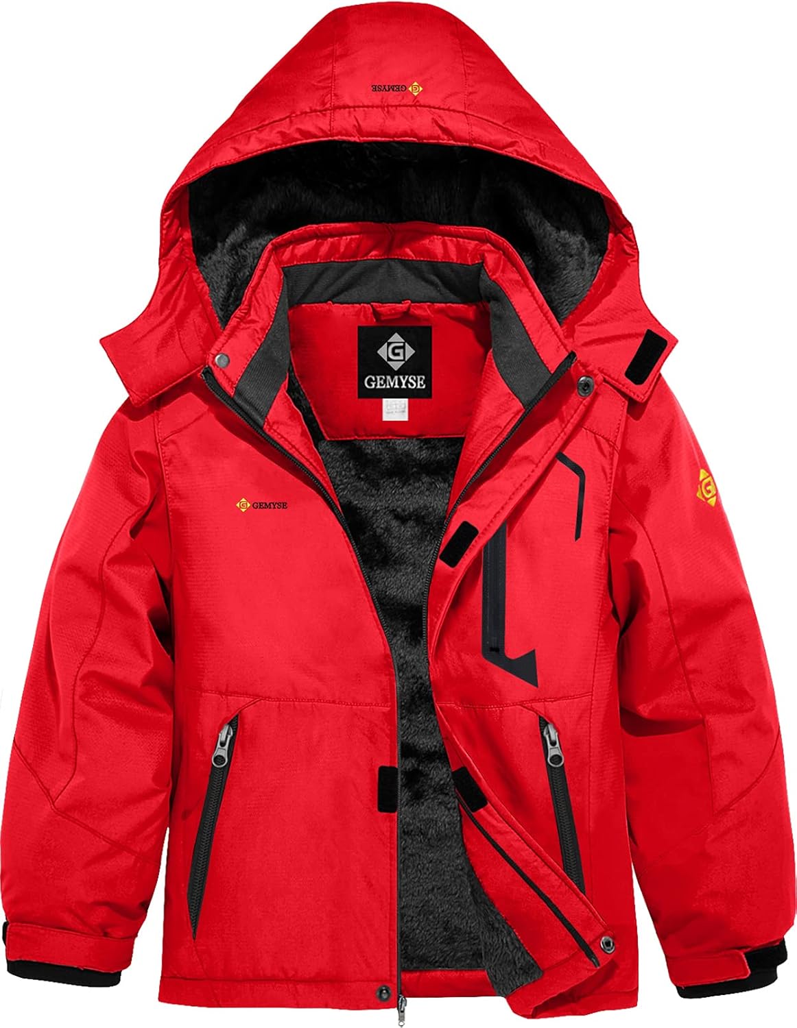 GEMYSE Boy's Waterproof Ski Snow Jacket for Winter Activities