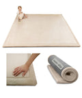 Premium Baby Play Mat 60 x 80 Beige - Cloud-Soft Coral Velvet Memory