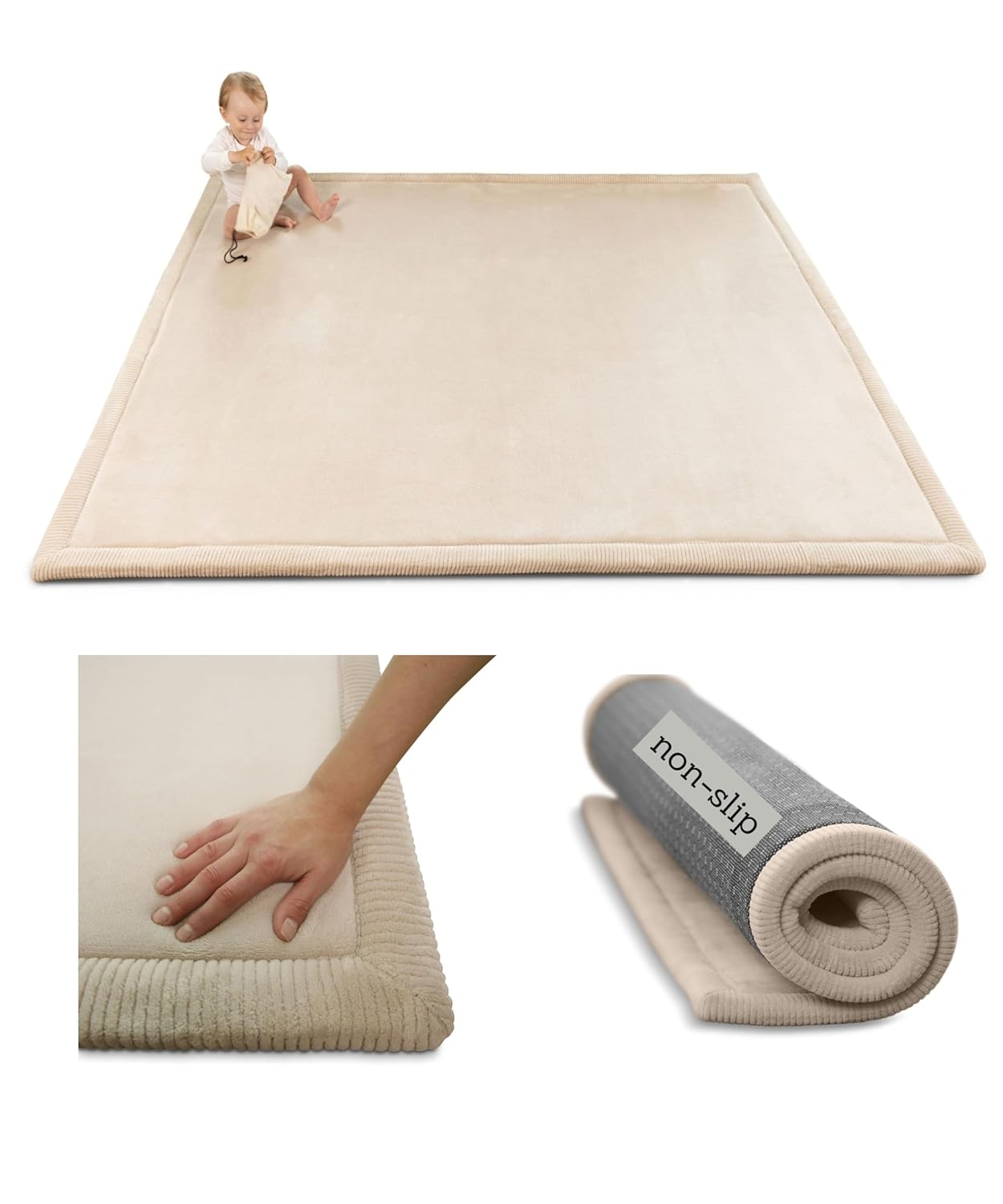 Premium Baby Play Mat 60x80 for Crawling & Play - Non-Slip