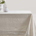100% Linen Hemstitch Tablecloth 60 x 120 in Natural - Elegant Dining