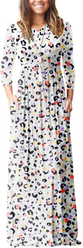 Women Rayon Blend Long Sleeve Floral Maxi Dress S-3XL - With Pockets