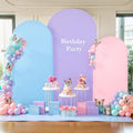 Pink Purple Blue Arch Backdrop Cover 3 Set - Stretchy Spandex Arch
