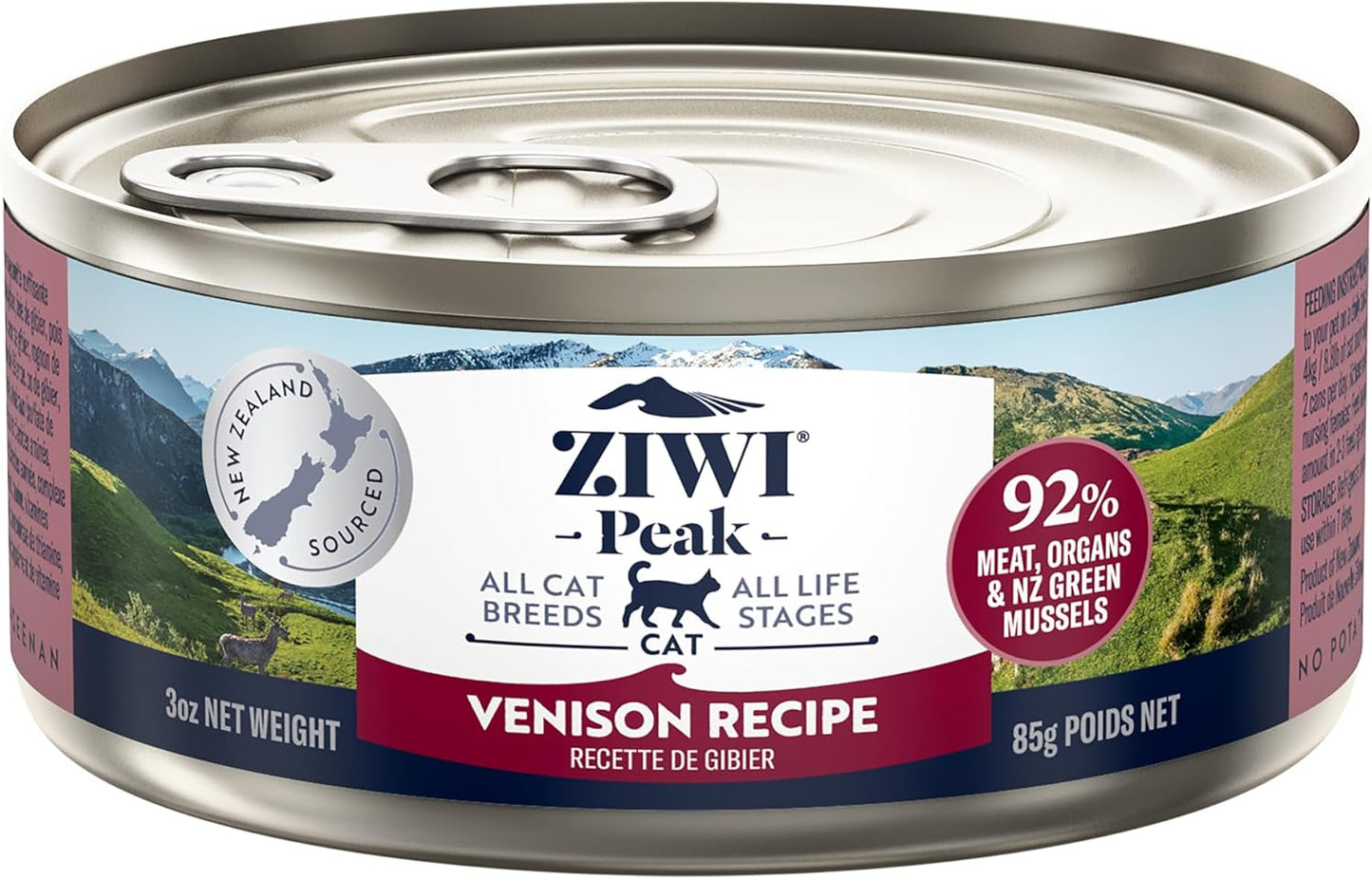 ZIWI Peak Wet Cat Food with Venison - High Protein & Grain Free