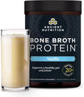 Grass Fed Cage Free Bone Broth Protein Powder - Vanilla - 20 Servings