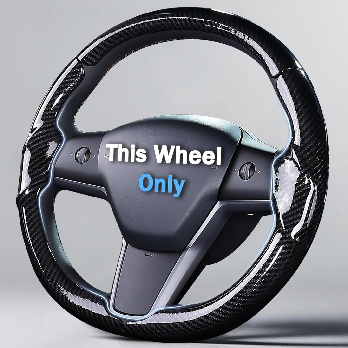 Carbon Fiber Steering Wheel Cover for Tesla Model 3 and Y