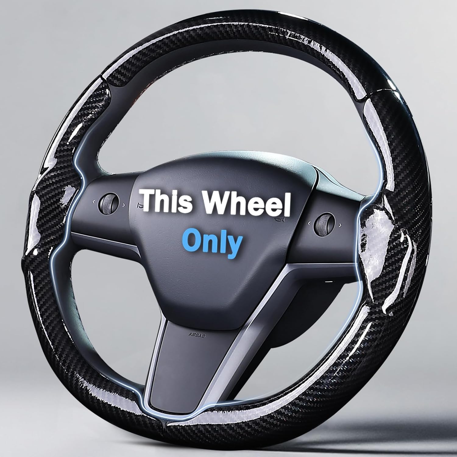 Carbon Fiber Steering Wheel Cover for Tesla Model 3 and Y