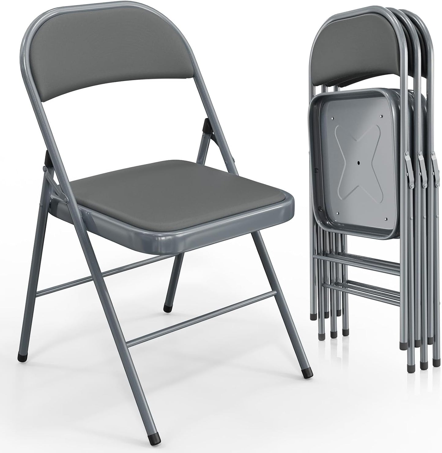 VINGLI Folding Chairs with Padded Seats for Comfort and Style