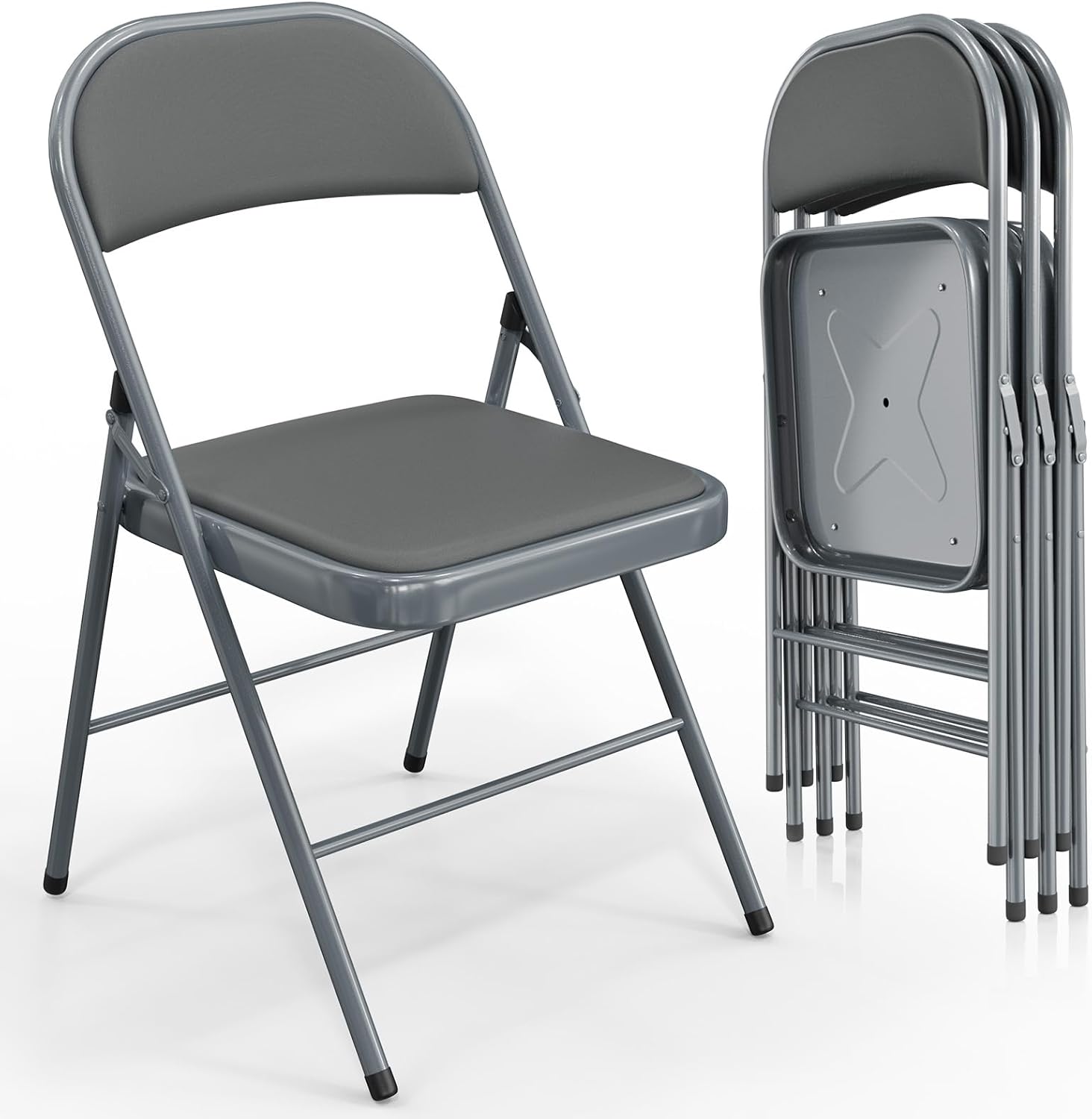 VINGLI Folding Chairs with Padded Seats for Comfort and Style
