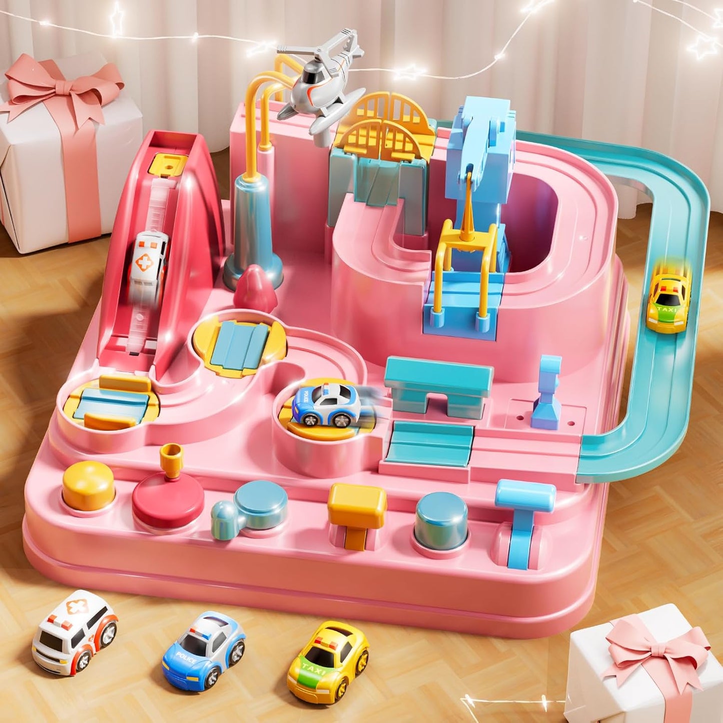 Car Race Track for Kids Ages 4-8 with Interactive Features