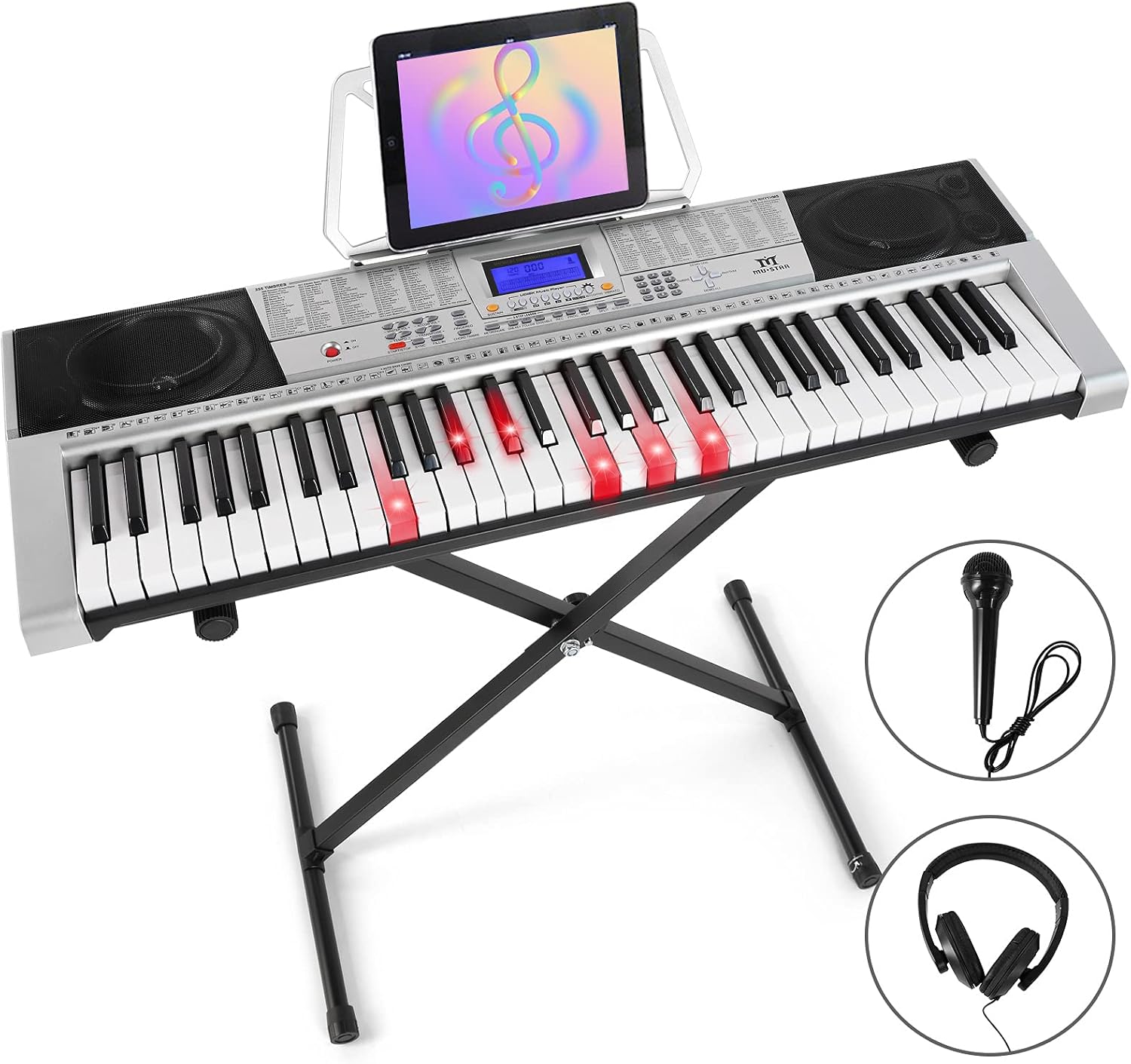 MUSTAR Electric Keyboard: Lighted Keys for Easy Learning