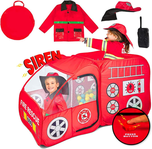 Interactive Fire Truck Play Tent for Kids | Sirens & Sounds | Indoor/Outdoor Fun