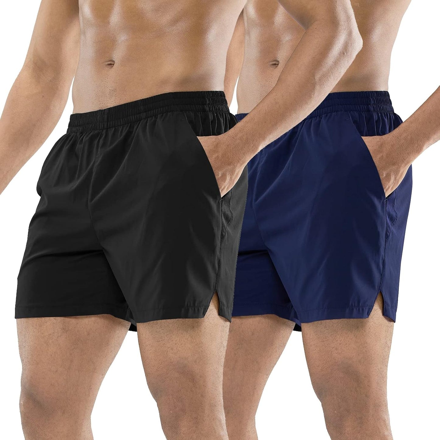 MIER Men's Workout Running Shorts Quick Dry Lightweight 5 in