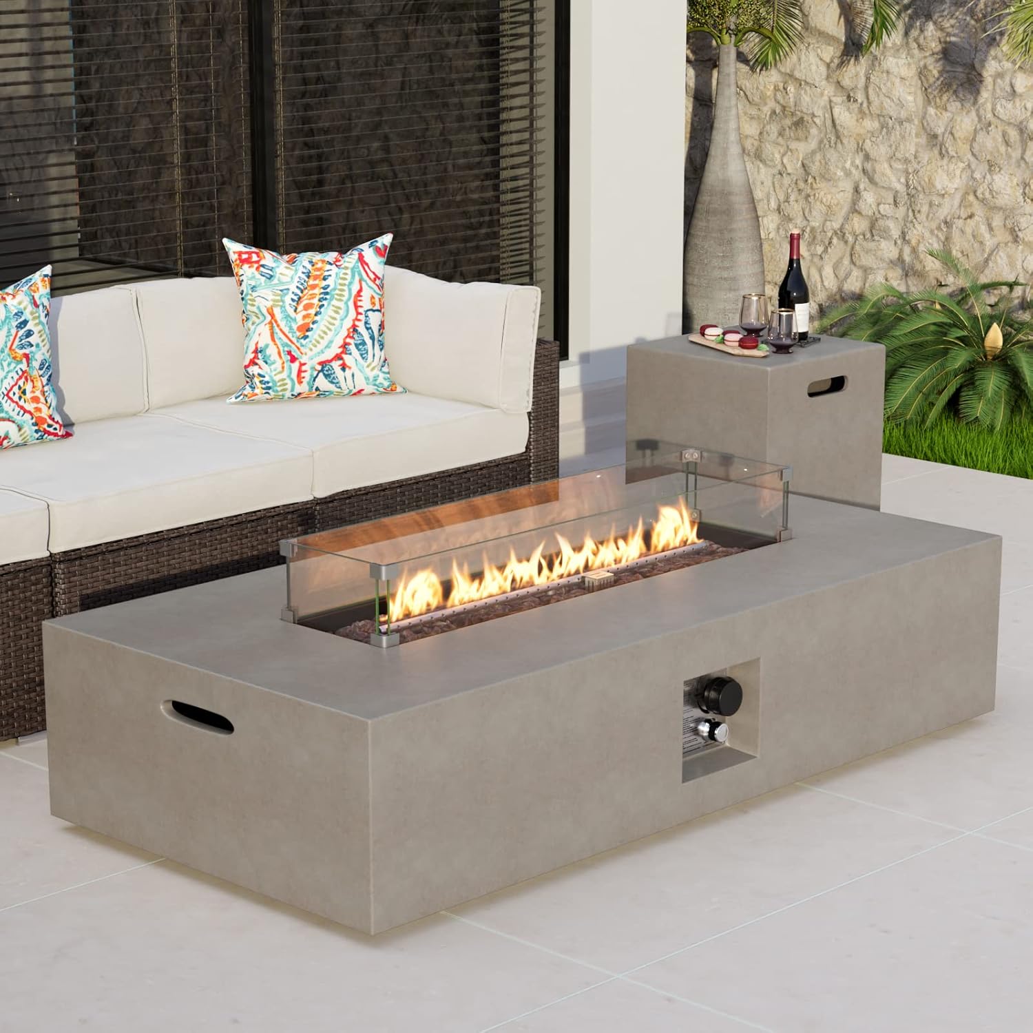 COSIEST 2-Piece Outdoor Propane Fire Table Set for Cozy Evenings