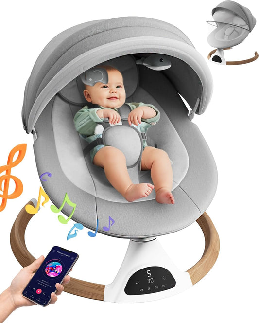 FasonBaby Bluetooth Swing: 5 Speeds, 10 Music, Remote Control