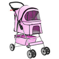 BestPet 4 Wheels Pet Stroller for Cats and Dogs - Travel Carrier