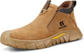 Welding Work Boots for Men Slip On Steel Toe Shoes - Heat Resistant up