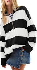 Oversized Womens Half Zipper Turtleneck Sweater S-2XL - Cozy Fit