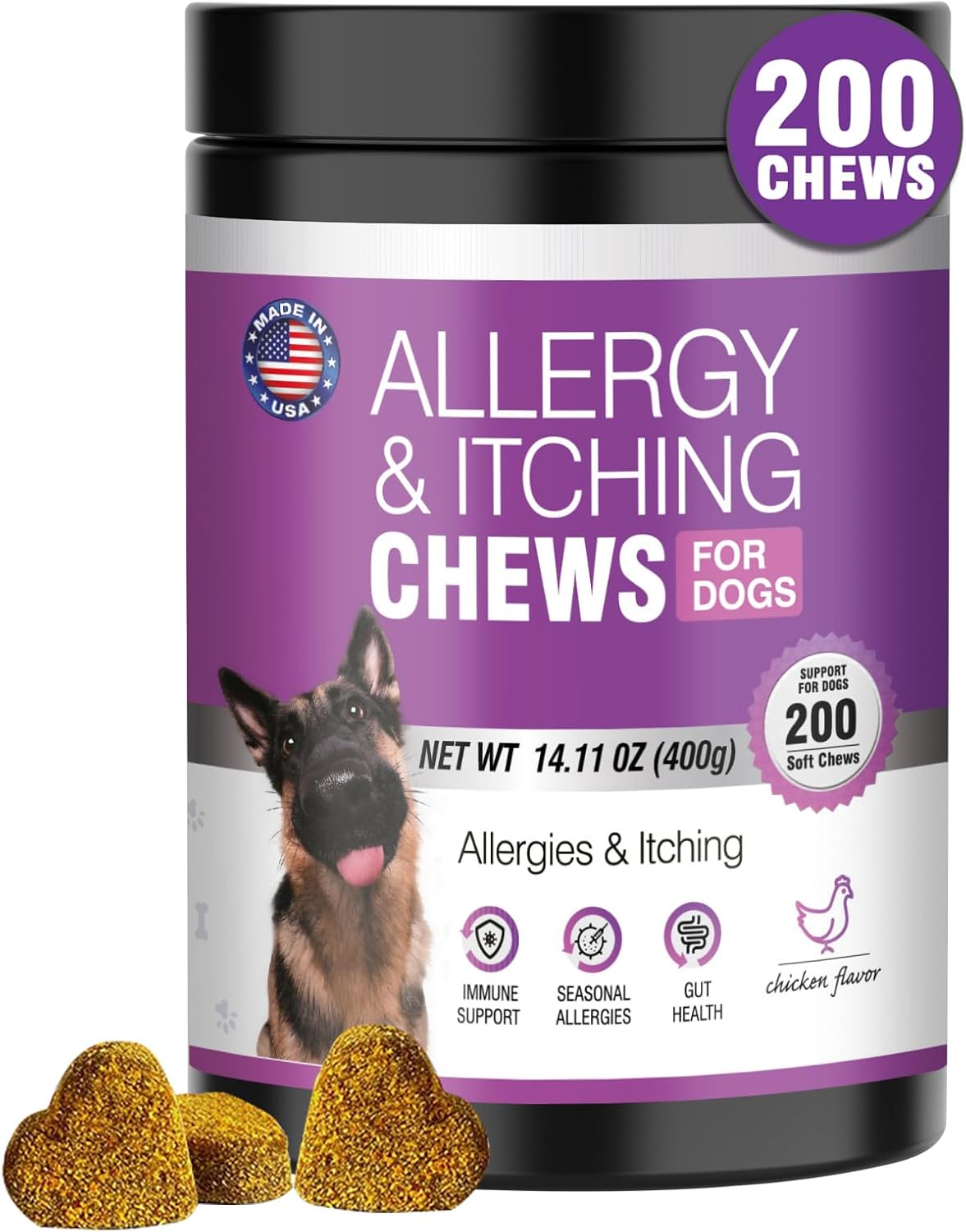 Dog Allergy Chews for Itching Skin Relief and Immune Support