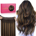 WENNALIFE Wire Hair Extensions 16 in Balayage Dark to Chestnut