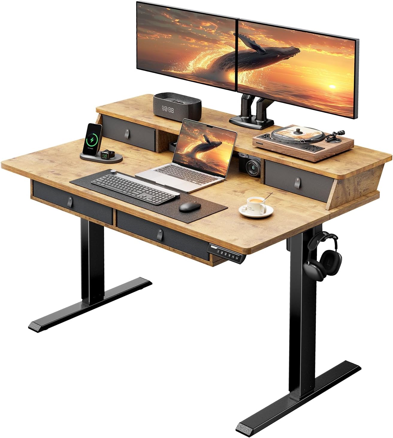ErGear Electric Standing Desk: Height Adjustable with Ample Storage