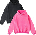 Acid Wash Hoodie 2 Pack Oversized Unisex Heavyweight Hoodies - Cozy