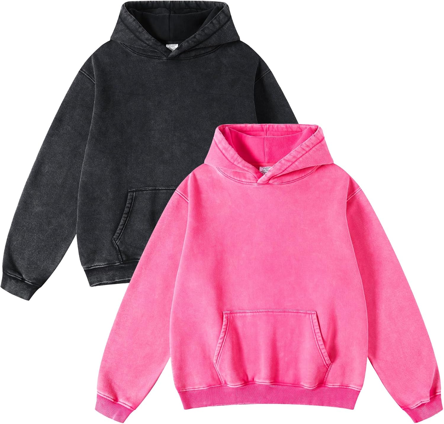 Vintage Acid Wash Hoodie Duo for Couples - FAIABLE