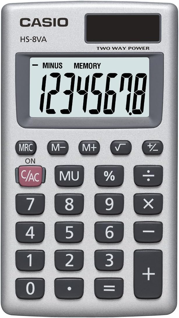 Casio HS-8VA Solar Calculator - Never Replace Batteries!