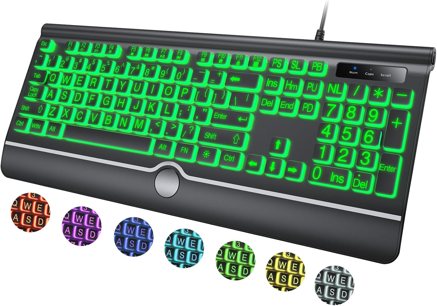 Easy-Typing Backlit Keyboard with Oversize Letters