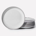 Salad Plates Set of 6 Moonstone White - Durable Microwave Safe