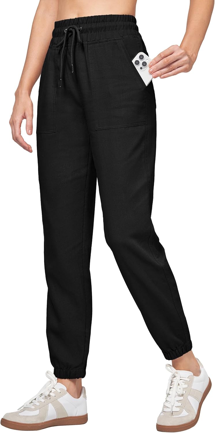 Willit Women Linen Pants Joggers for Summer Travel and Beach