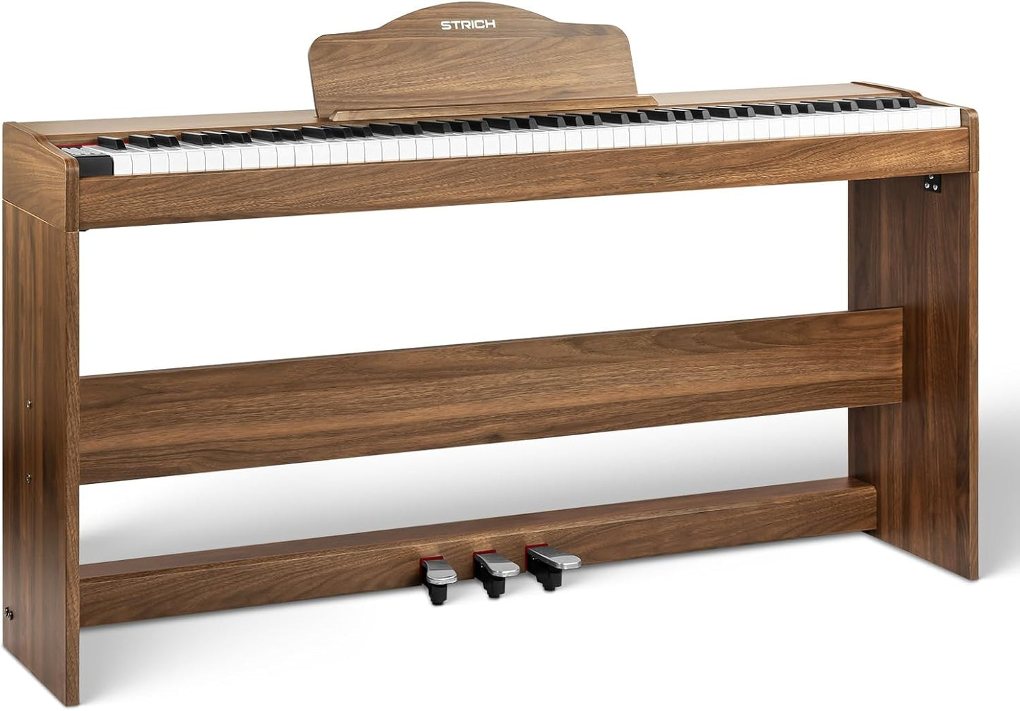STRICH 88-Key Digital Piano: Hammer-Action Keys, Elegant Walnut Finish