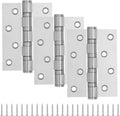 Heavy Duty 4x3 Inch Stainless Steel Door Hinges - 3 Pack