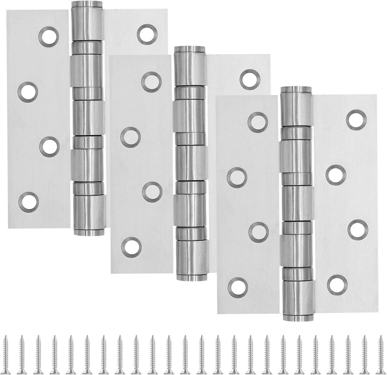 Heavy Duty 4x3 Inch Stainless Steel Door Hinges - 3 Pack