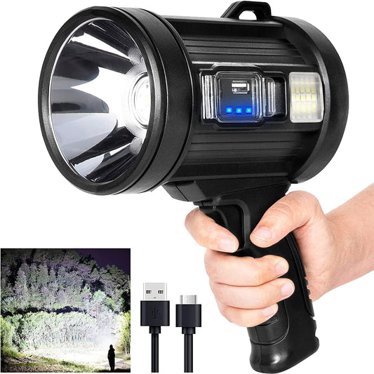 1000,000 Lumen Rechargeable Spotlight: Super Brightness!